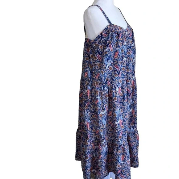 Knox Rose Pleated Midi Sundress in Blue and Orange - Picture 5 of 16